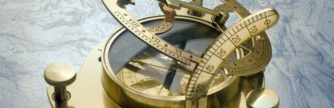 Abstract gold compass